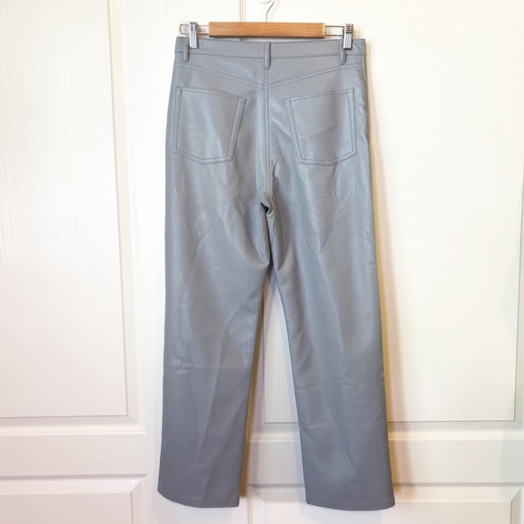 Aritzia Wilfred Melina Faux Leather Pants Marble Grey Women’s 8 - Picture 4 of 12
